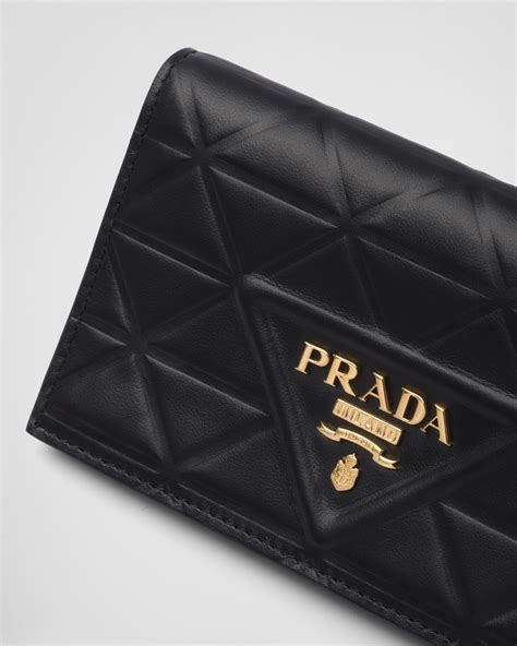 Prada: Black Small Leather Wallet 